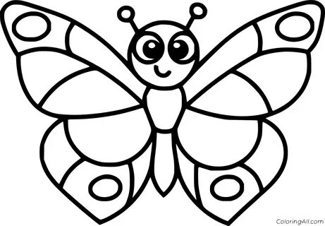 Cute Cartoon Butterfly Coloring Page - ColoringAll