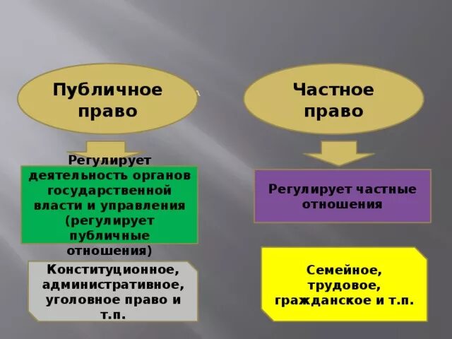 Публичное право понятие и признаки. Частное и публичное право. Частные и публичные отрасли права. Сфера публичного права. Отрасли публичного права.