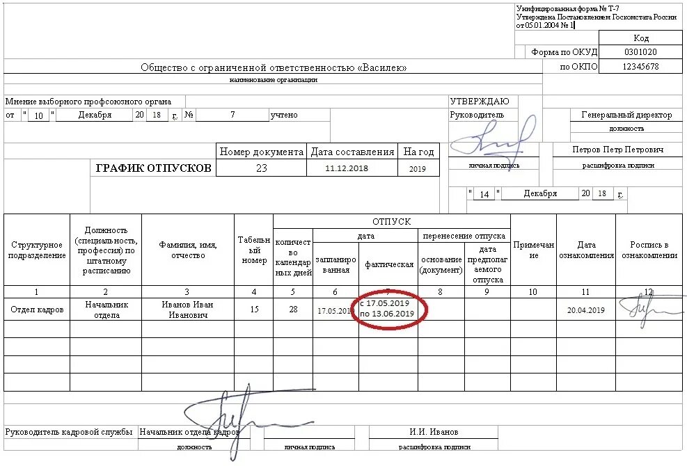 Форма 7 отпуск. Форма Графика отпусков унифицированная форма т-7. Как заполнять график отпусков форма т-7. Форма т-7 график отпусков 2023 год. Форма по ОКУД график отпусков.