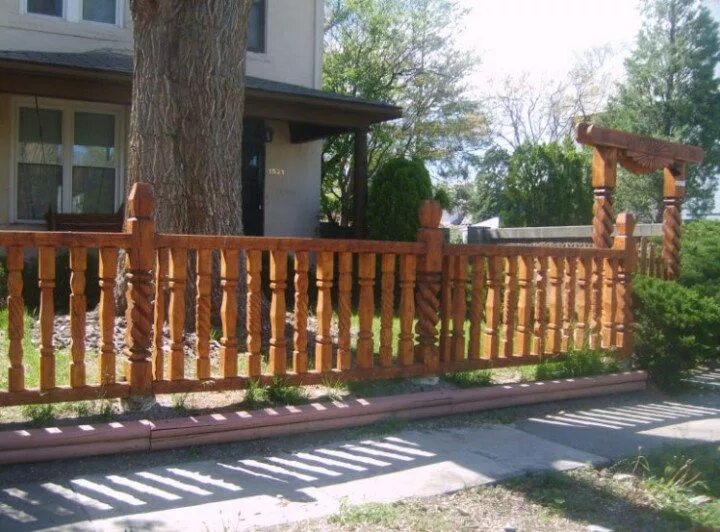Decorative Wood Fences Wood fence, Cheap landscaping ideas for front yard, Wood 
