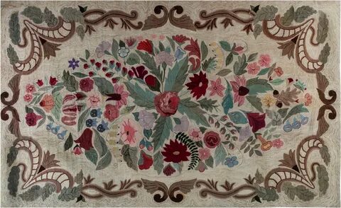 Floral hooked rugs