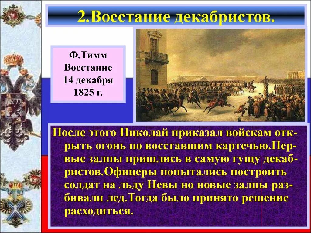 Восстание Декабристов 1825 кратко. Декабрьское восстание 1825 участники. Картина Тимма восстание Декабристов 1825. Цели Декабристов 1825.