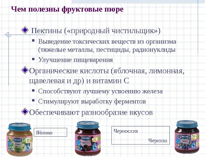 Презентация про фруктовое пюре. Чем полезно яблочное пюре. Чем полезно есть пюре. Состав яблочного пюре презентация.