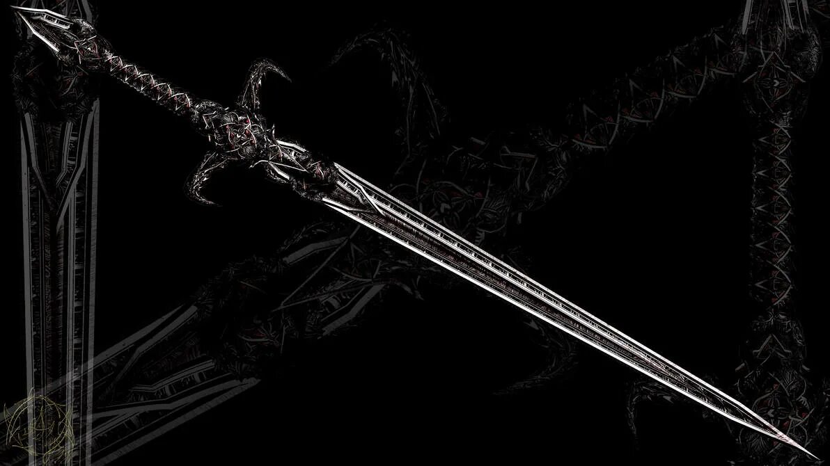Валирийский меч темная сестра. Гуртанг меч. Темная сестра меч Деймон. Меч фэнтези. Большой черный меч