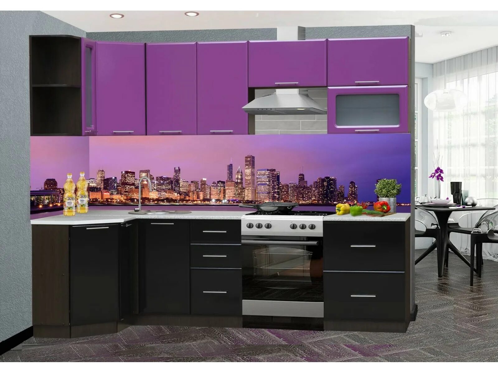 Кухня Виола Нео угловая. Фиолетовая кухня. Кухонный гарнитур фиолетовый. Сиреневые кухни.