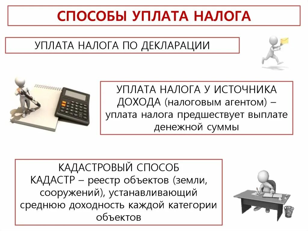 Доходы от налоговых агентов. Кадастровый способ уплаты налога. Способы уплаты налогов. Налоги по способу уплаты кадастровый. Кадастровые и декларационные налоги.