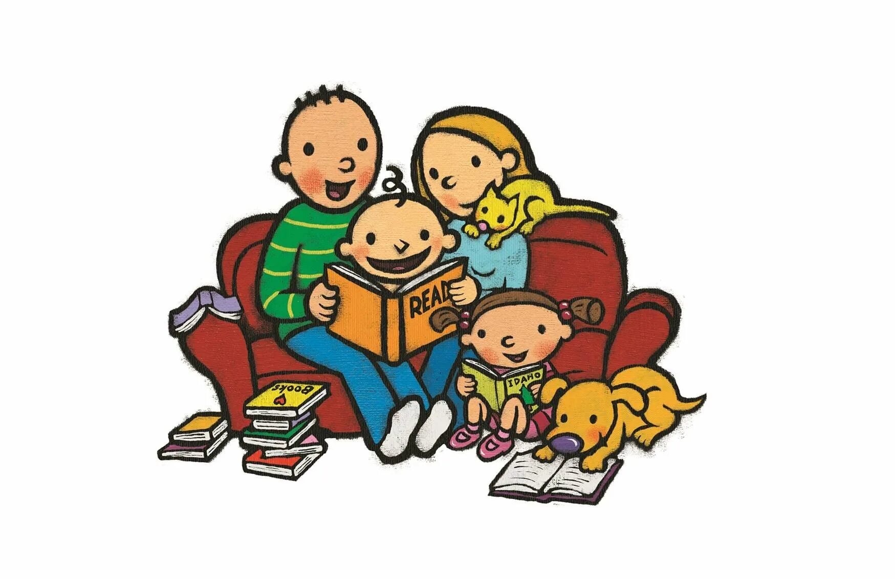 Семейное чтение. Семья читает книгу. Читаем книги всей семьей. Книги о семье.