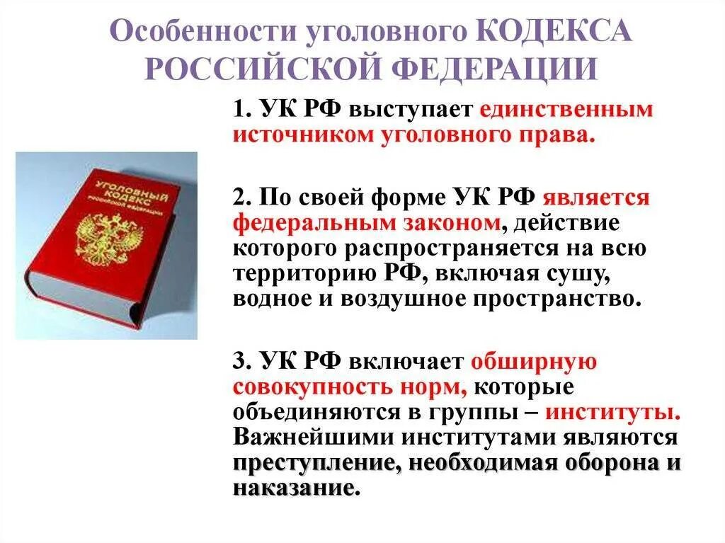 Содержание нового кодекса