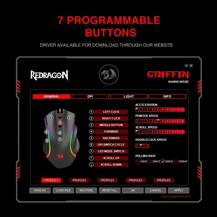 Dragon мышь программа. Мышь redragon griffin m607. red dragon m607. ред драгон гриффин. red dragon утилита для мыши.