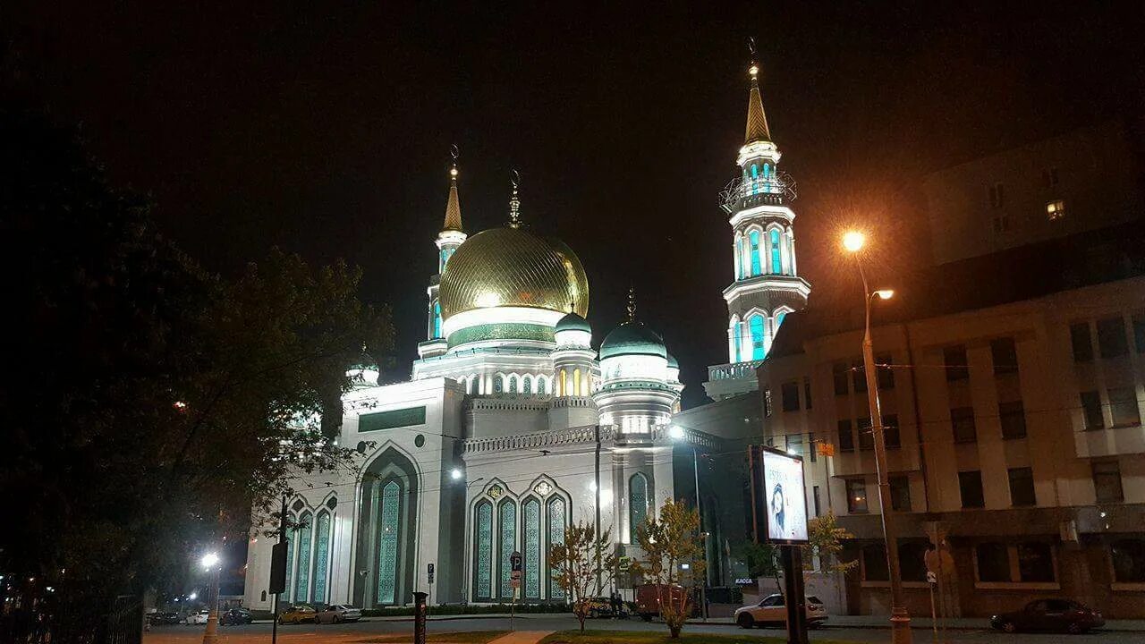 Московская соборная мечеть фото. Московская Соборная мечеть. Соборная мечеть в Москве ночью. Московская Соборная мечеть зимой.