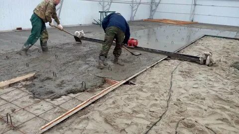 Заливка пола в фундаменте