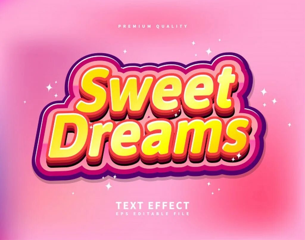 Sweet text. Text Effect for Kids.