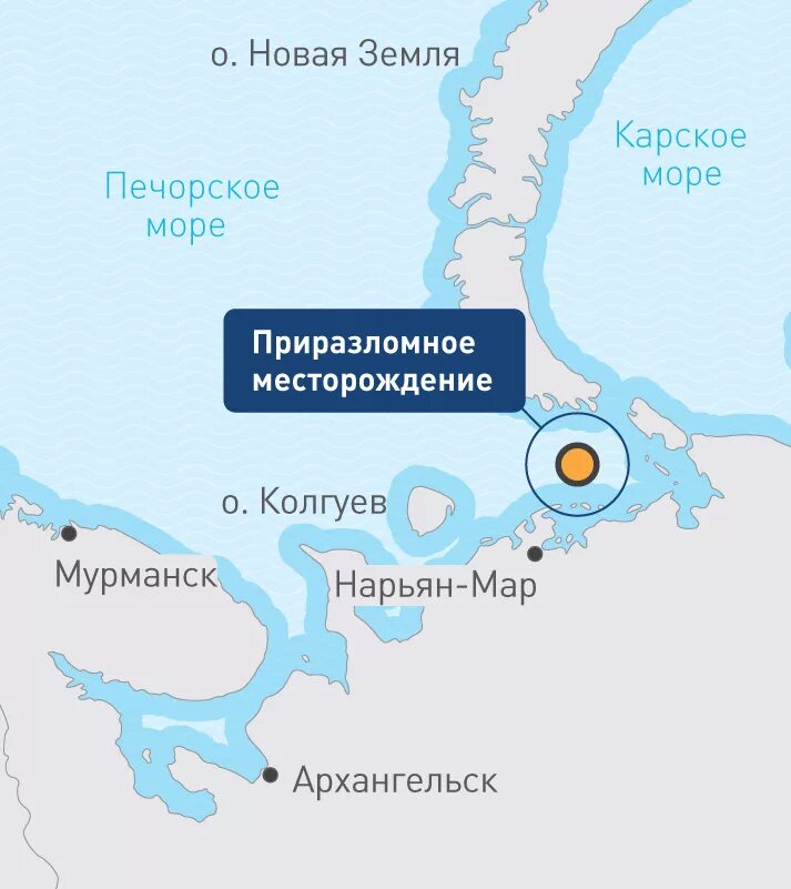 Приразломное месторождение нефти на контурной карте