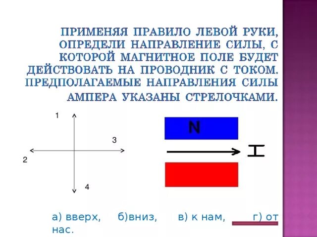 Определите направление воспользовавшись правилом левой руки. Определите направление силы тока. Направление силы тока в проводнике. Направление силы тока правило левой руки. Определите направления силы тока по правилу левой руки.