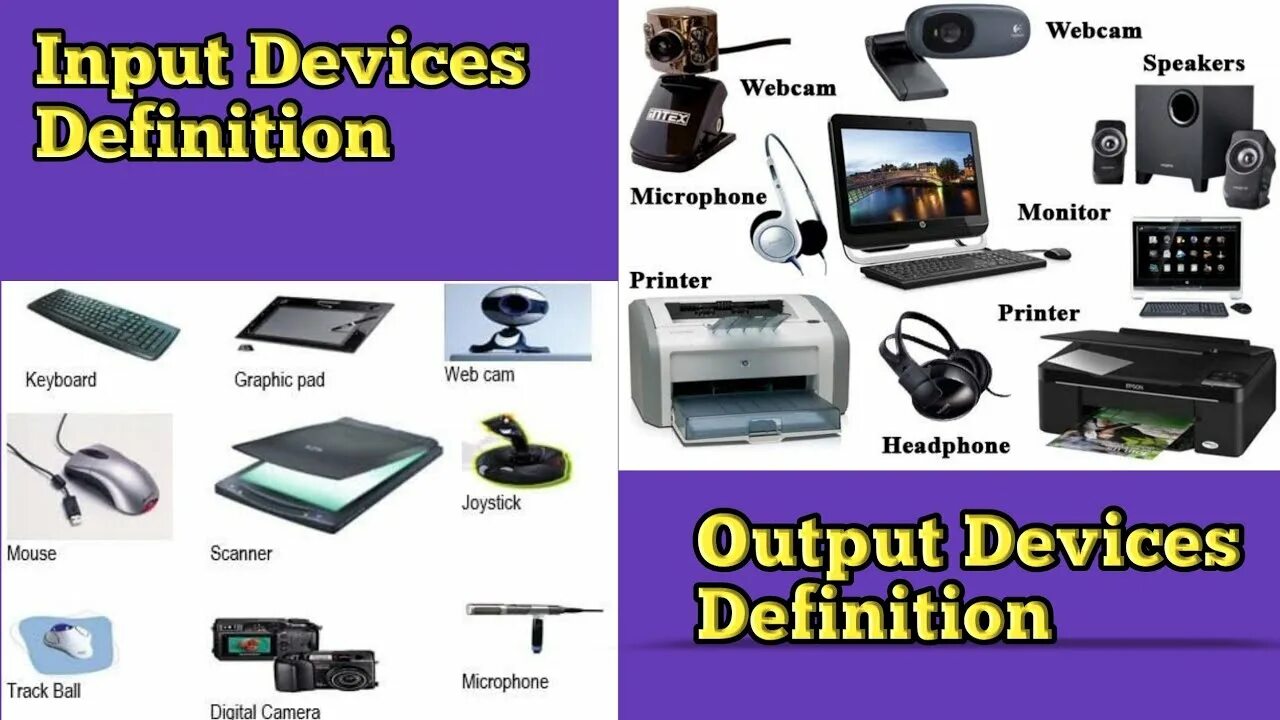 Input devices. Input and output devices. Input and output devices of Computer. Output devices of Computer.