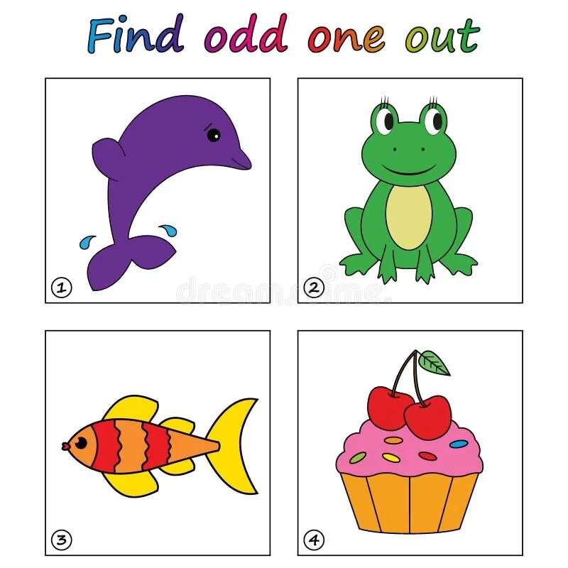 Find the odd one out. Odd one out. Find the odd one out for Kids. Find the odd one out animals Worksheets for Kids.