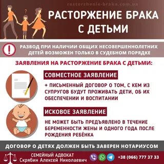 Процедура развода при наличии ребенка