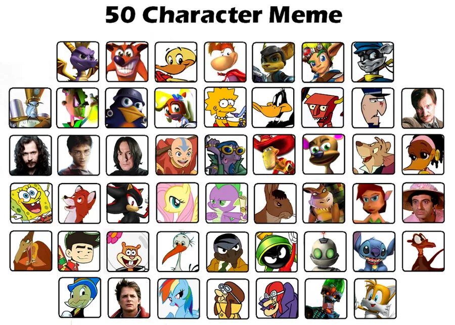 Memes characters. Мои персонажи meme. 50 Character list. 50 Character meme. Favorite characters meme.