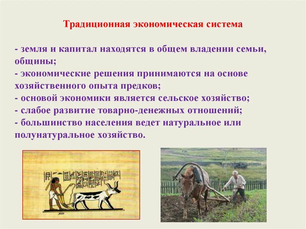 Форма собственности в традиционной экономике. Рыночная и командная экономика. Основная отрасль в традиционной экономической системе. Хозяйственный механизм в традиционной экономике. Традиционной экономической системы и рыночной экономической системы.