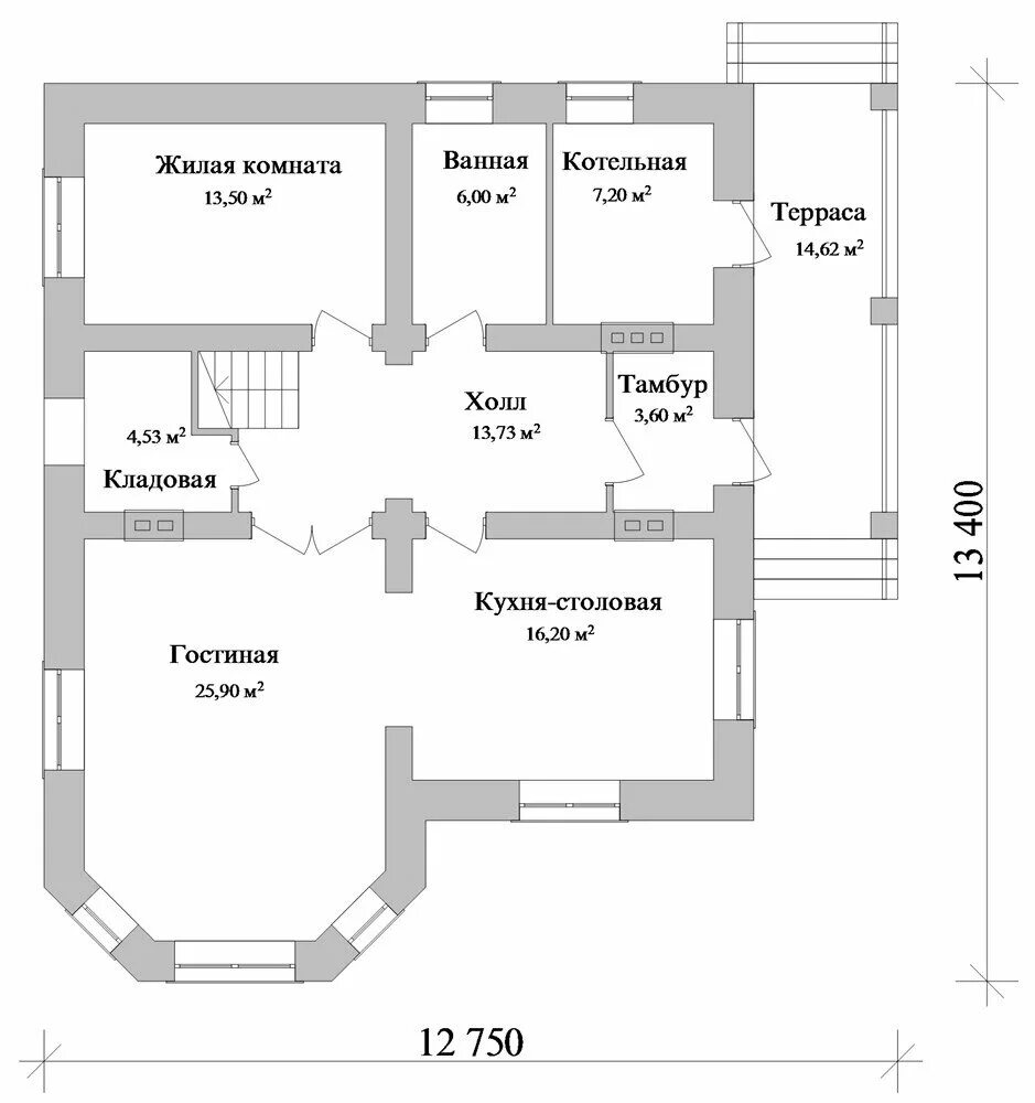 Каркасный дом "Тундра 74" 11x7 м - строительство в Москве