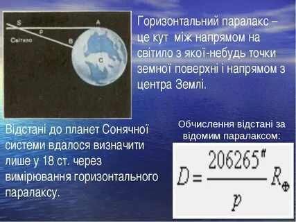 Параллаксы планет