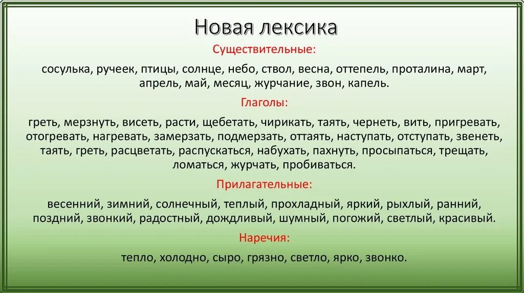 Новая лексика примеры. Новый лексикон. Новая лексика текст.