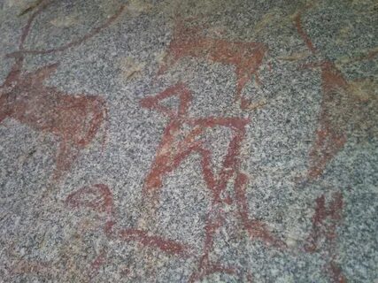 Rock Art at Onake Kindi, near Anegundi, Karnataka 5.jpg. 