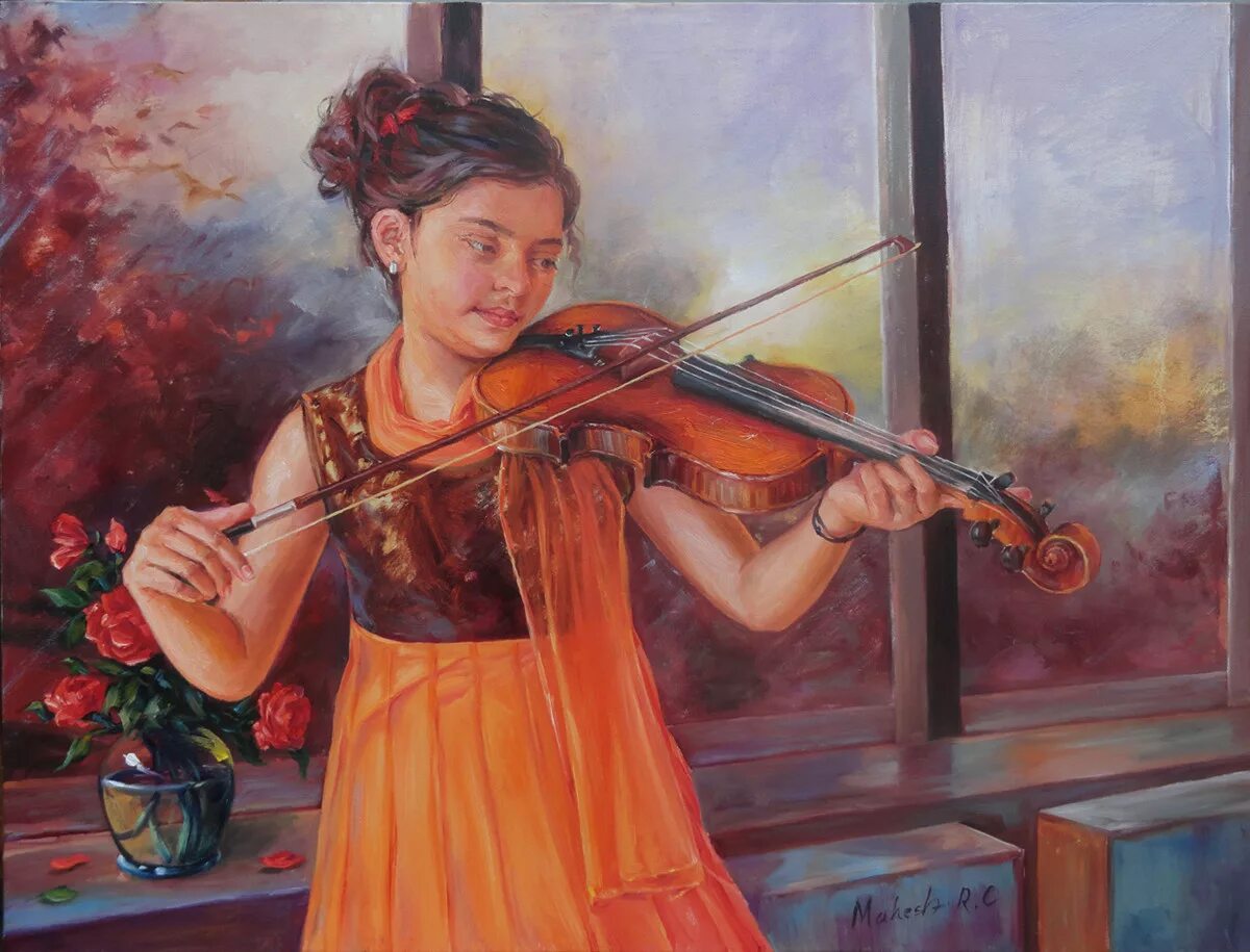Жанры скрипки. Хулио Гонсалес картины скрипачка.