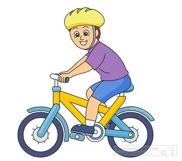 He s riding a bike
