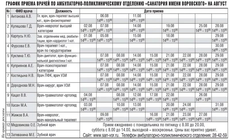 Расписание врачей 123 поликлиники фрунзенского района. Расписание врачей. График приема специалистов. График приема врачей. Расписание врачей в поликлинике.