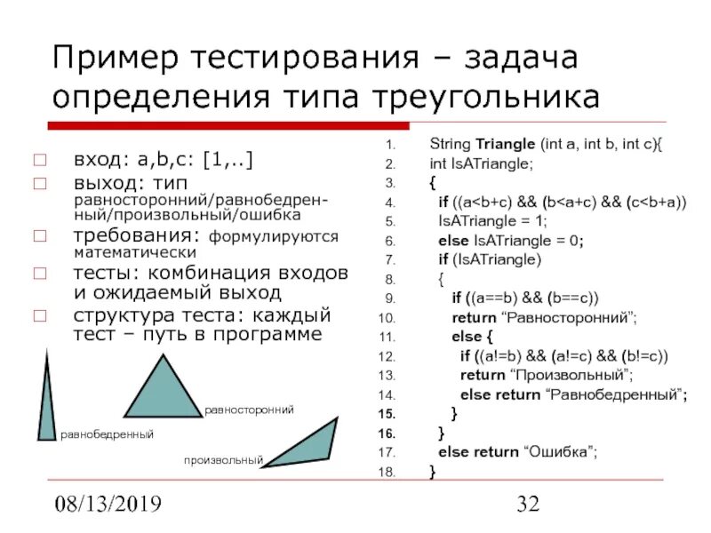 Тесты примеры программ