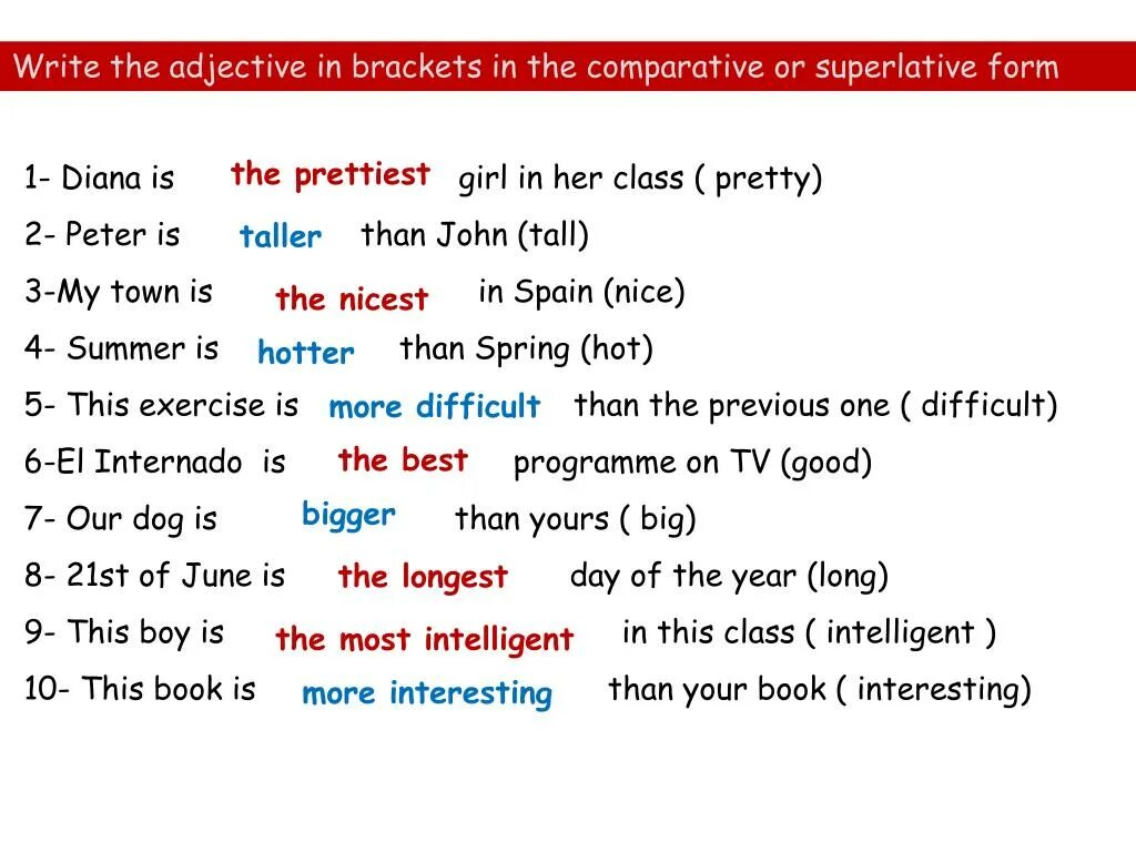 Write the comparative of these adjectives. Предложения с comparative. adjective comparative superlative таблица. предложения с comparative adjectives. superlative предложения.