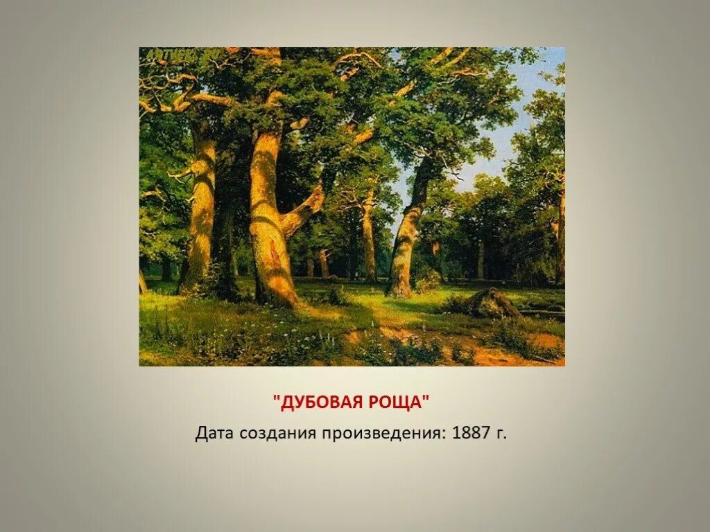 Дата написания произведения. Шишкин дубовая роща 1887. Картина Шишкина дубовая роща. Шишкин “дубовая роща”, “сосны, освещенные солнцем”..