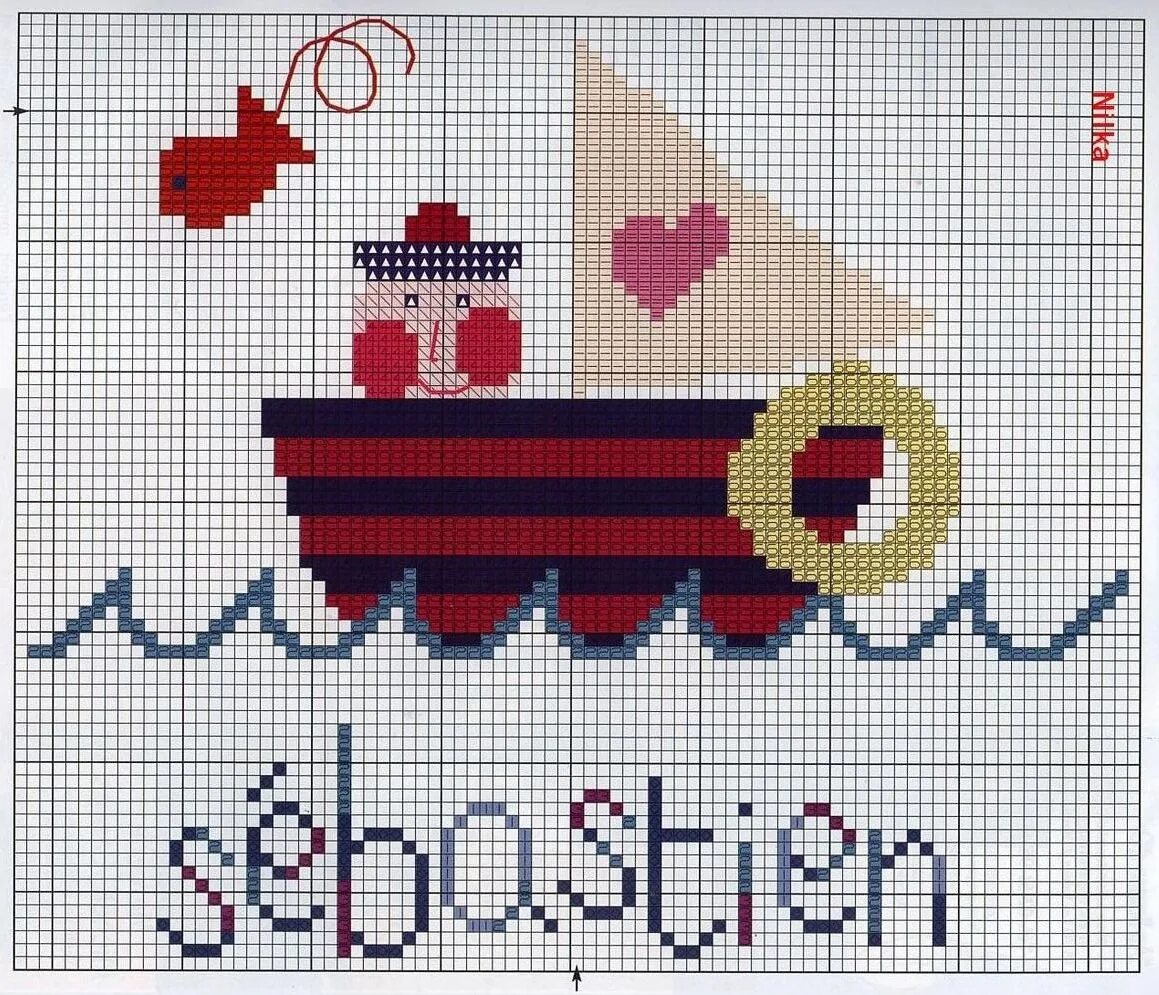 вышивка кораблик.