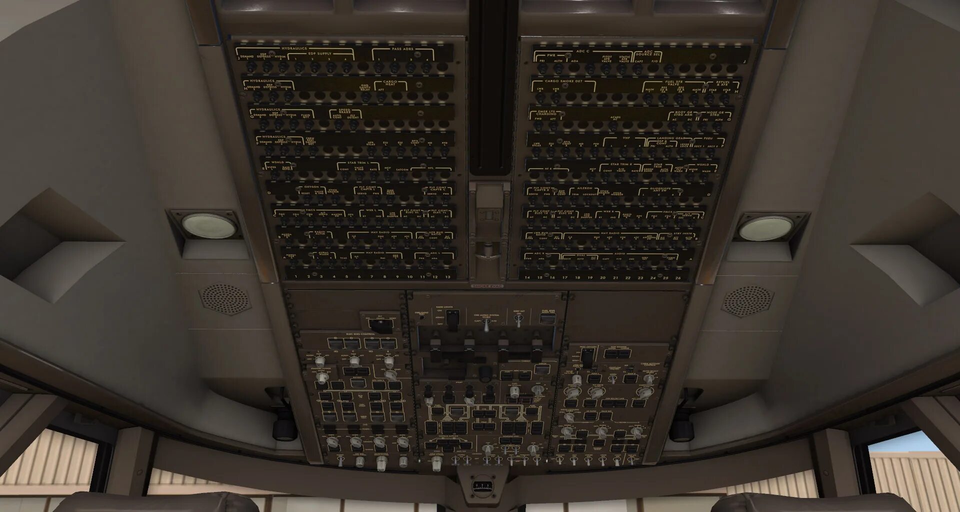 X plane 747 400. Боинг 747 overhead. Boeing 747 400 Panel. Верхняя панель 747 400. Library x plane