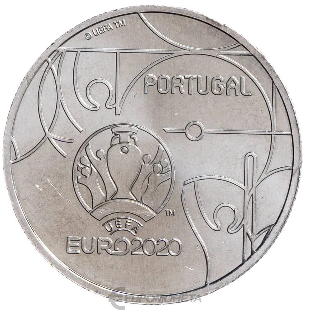 Монета футбол купить. Монеты Португалия 2,5 евро 2020. 2 Евро Португалия 2020. Монета евро 2020. 5 Евро монета.