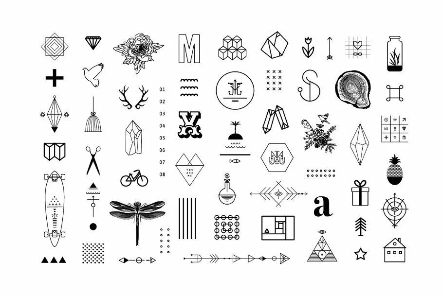 Different elements. Стильные символы. Символ хипстеров. Shape elements.