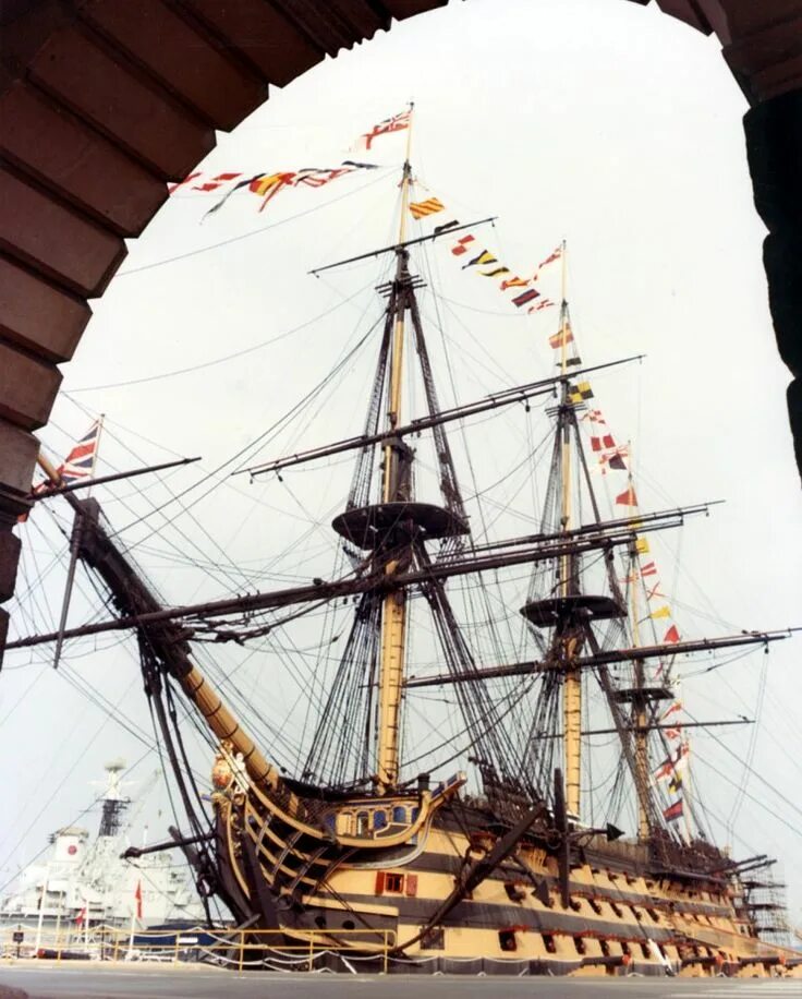 The legendary HMS Victory was the flagship of Admiral Nelson, famous for the Bat