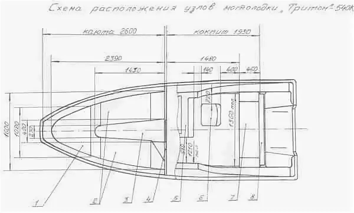 Тритон дешарова 54. Катер тритон 540 схема. ширина лодки тритон 4200.