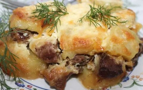 Печень запеченная с сыром