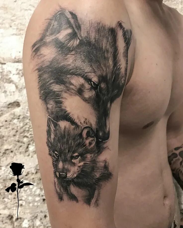 Волчонок фото тату Wolf Tattoos Animal tattoos for men, Wolf tattoo sleeve, Wolf tattoos