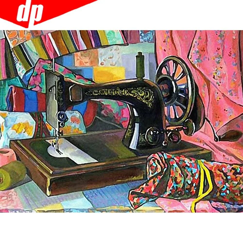 Живопись швейная машинка Зингер. Алмазная мозаика швейная машинка Зингер. Натюрморт со швейной машинкой. Швейная машинка в живописи. Сон швейная машинка