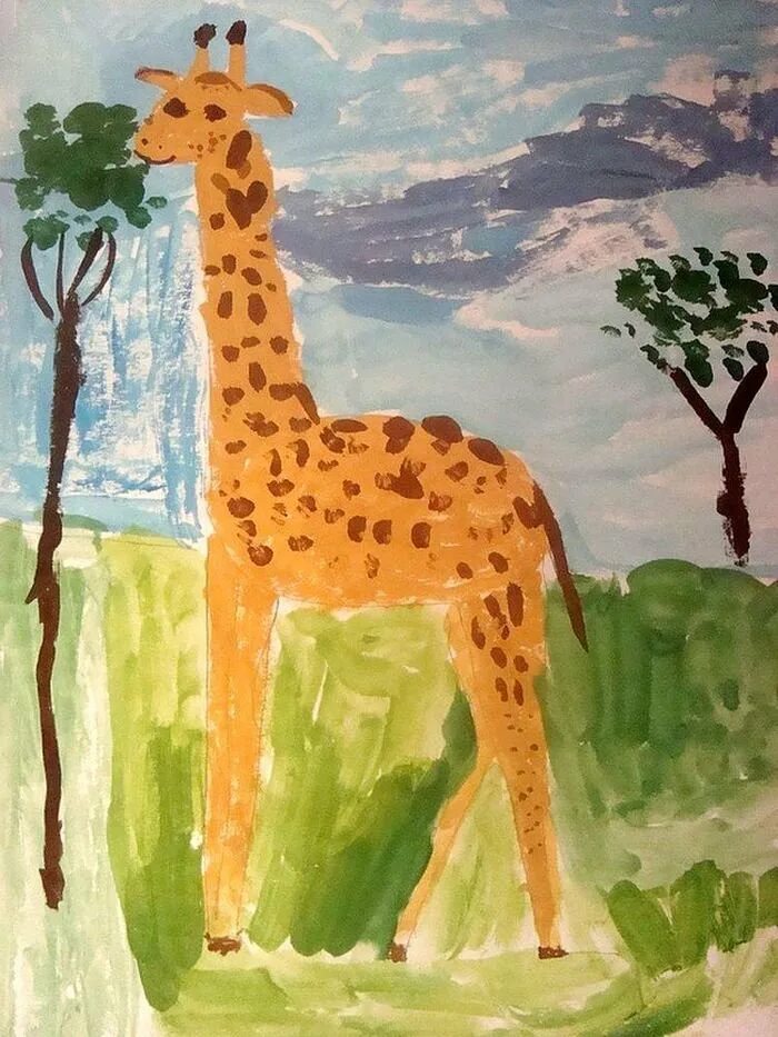 Животные африки 2 класс. Жирафы в Африке. Жираф рисунок. Африка рисунок. Детские рисунки животных.