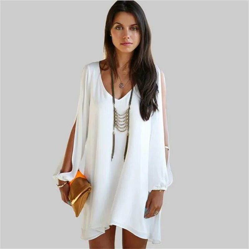 длинная одежда для женщины. платье 153-18, 42. модные туники. платье бохо плюс сайз. белый костюм женский.