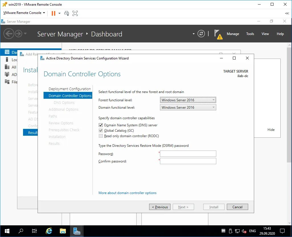 Установить контроллер домена. Active Directory Windows Server 2019. Active Directory виндовс сервер 2019. Контроллер домена Windows Server 2016. Установка контроллера домена.
