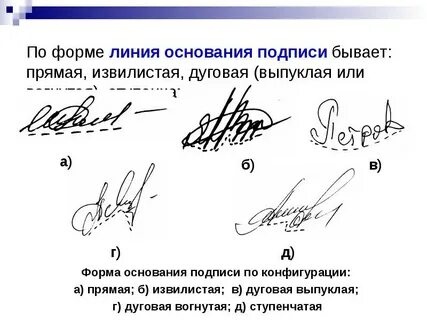 Форма основания подписи