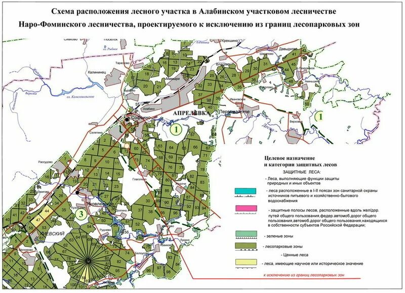 Карта участков лесничества