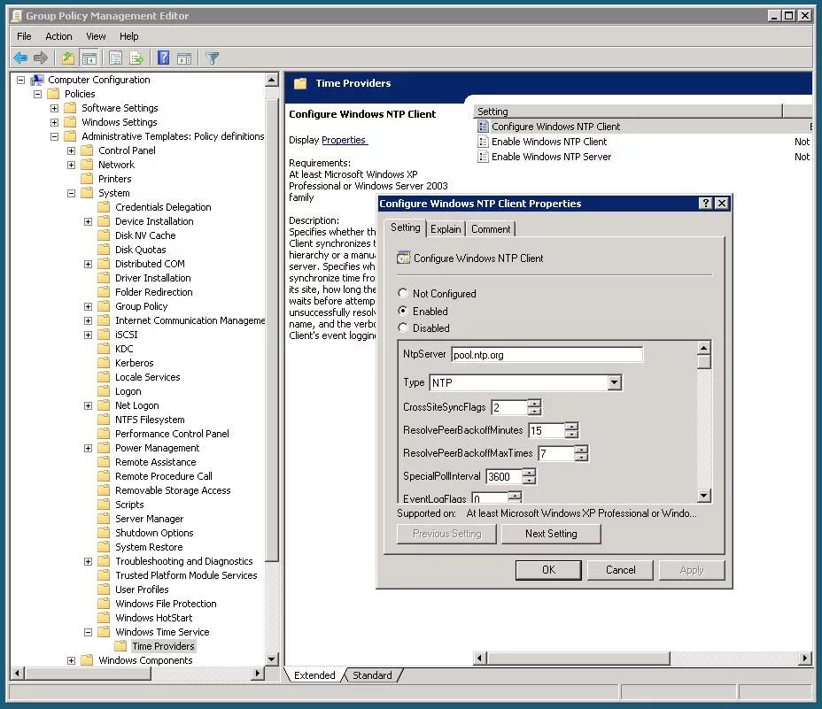 Групповые политики Windows Server. GPO групповая политика. Настройка Windows Server. NTP Server настройка. Установить сервер времени