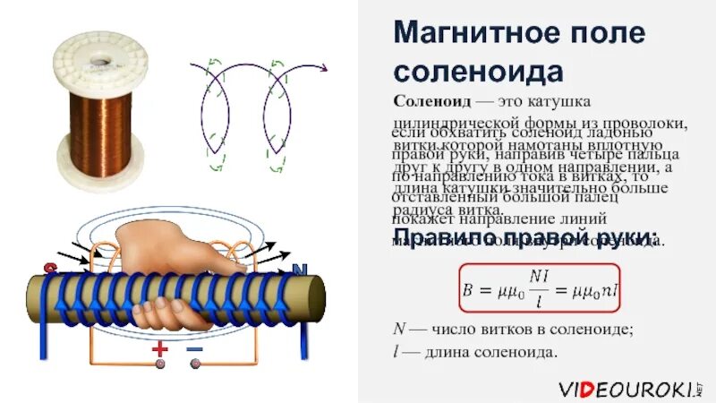 Соленоид ампера. Катушка соленоид 9 класс. Магнитное поле цилиндрической катушки формула. Магнитное поле катушки постоянного тока. Магнитное поле соленоида (катушки)..