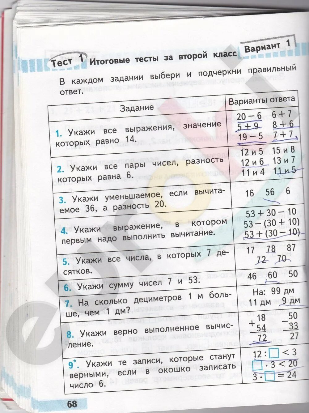 Тест 2 класс математика волкова. Математика 2 класс проверочные работы ответы. Математика 2 класс проверочные работы стр 68. Математика тесты 2 класс Волкова ответы.